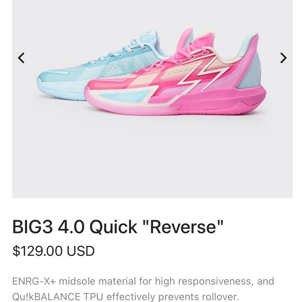 4.0 Quick Reverse Pink and Blue Sneakers